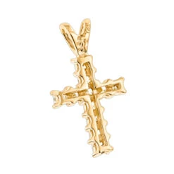 14K Yellow Gold Princess Cut Diamond Cross Pendant 0.55ct -Jewelry Sales Store 14k gold princess cut diamond cross pendant 055ct p 26517 backye