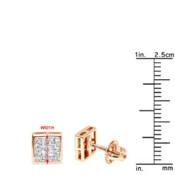 14K White Gold Princess Cut Diamond Stud Earrings 0.54ct -Jewelry Sales Store 14k gold princess cut diamond stud earrings 054ct p 158 rulerro