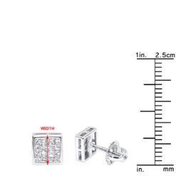 14K White Gold Princess Cut Diamond Stud Earrings 0.54ct -Jewelry Sales Store 14k gold princess cut diamond stud earrings 054ct p 158 rulerwh