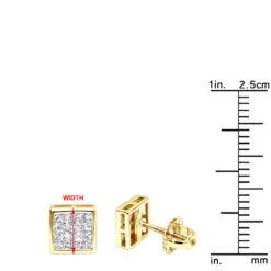 14K White Gold Princess Cut Diamond Stud Earrings 0.54ct -Jewelry Sales Store 14k gold princess cut diamond stud earrings 054ct p 158 rulerye
