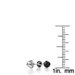 14K White Gold Round Black Diamond Stud Earrings Bezel 1/2ct -Jewelry Sales Store 14k gold round black diamond stud earrings bezel 12ct p 6224 rulerwh