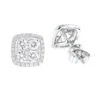 14K White Gold Round Diamond Cluster Earrings Studs 1.5ct By Luxurman