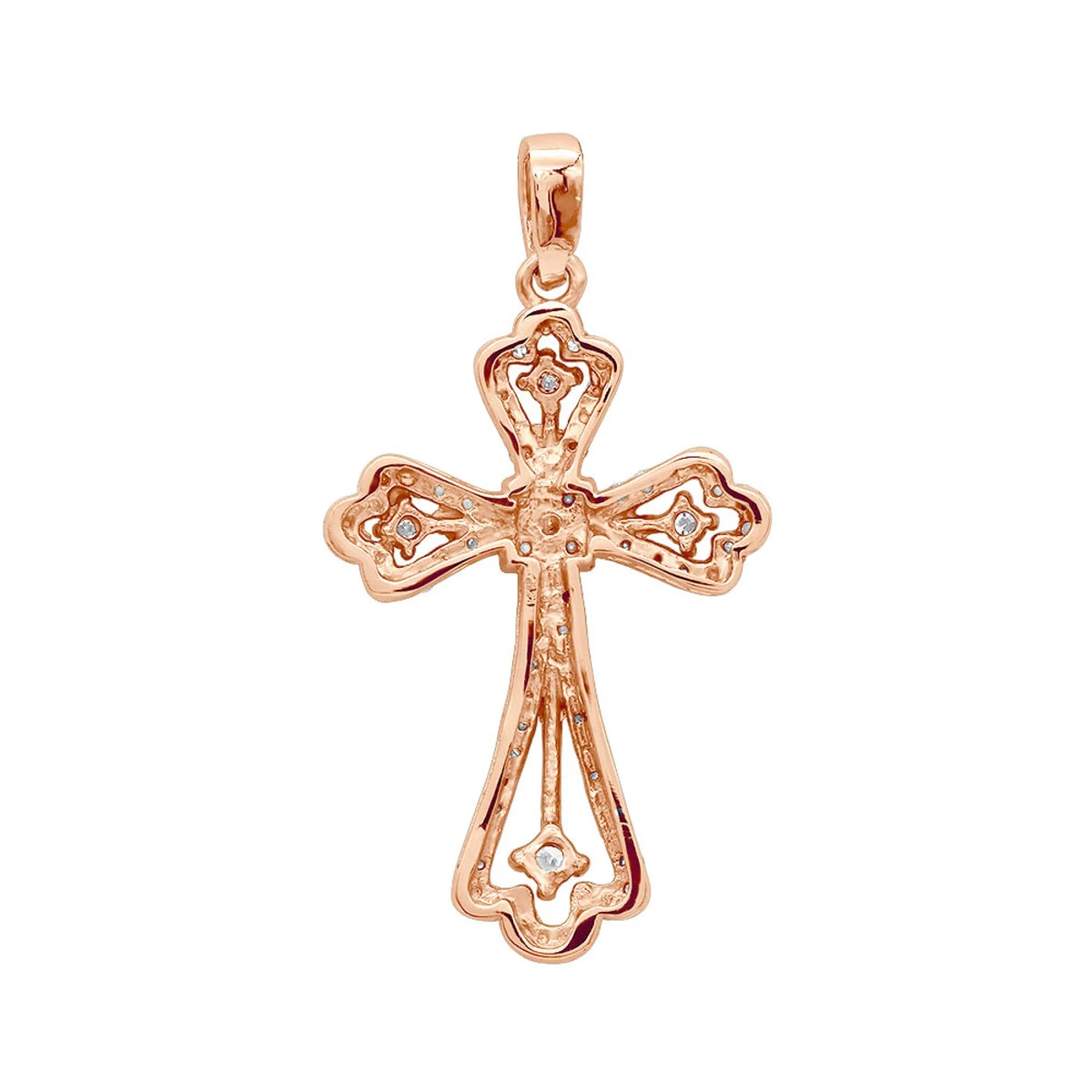 14K White Gold Round Diamond Cross Necklace 0.70ct 6 14K White Gold Round Diamond Cross Necklace 0.70ct - Image 6