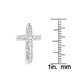 14K White Gold Round Diamond Cross Pendant By Luxurman 0.59ct -Jewelry Sales Store 14k gold round diamond cross pendant 059ct p 26564 rulerwh