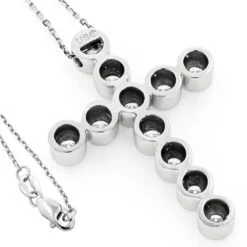 Large 14K Yellow Gold Round Diamond Cross Pendant For Men 2.75ct -Jewelry Sales Store 14k gold round diamond cross pendant 275ct p 26515 backwh