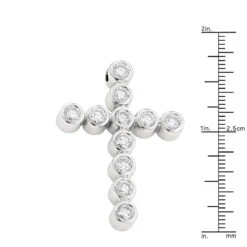 Large 14K Yellow Gold Round Diamond Cross Pendant For Men 2.75ct -Jewelry Sales Store 14k gold round diamond cross pendant 275ct p 26515 rulerwh