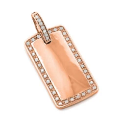 Customizable 14K White Gold Round Diamond Dog Tag Pendant 0.8 Ct -Jewelry Sales Store 14k gold round diamond dog tag pendant 110ct p 6991 ro