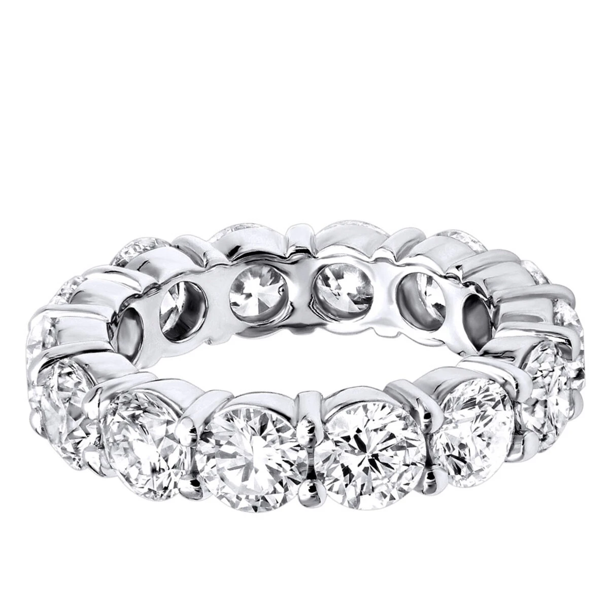 14K White Gold Round Diamond Eternity Band 5.85ct 4 14K White Gold Round Diamond Eternity Band 5.85ct - Image 4
