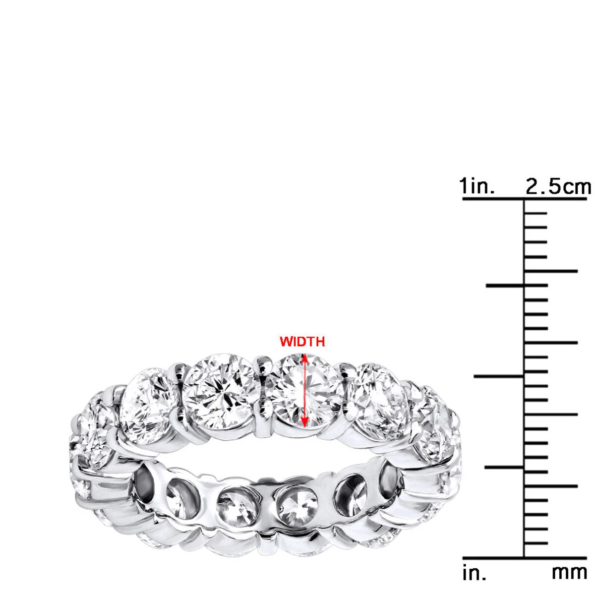 14K White Gold Round Diamond Eternity Band 5.85ct 10 14K White Gold Round Diamond Eternity Band 5.85ct - Image 10
