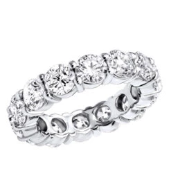 14K White Gold Round Diamond Eternity Band 5.85ct