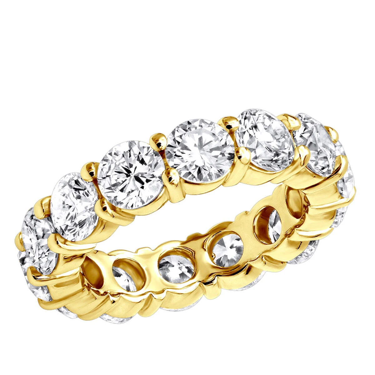 14K White Gold Round Diamond Eternity Band 5.85ct 2 14K White Gold Round Diamond Eternity Band 5.85ct - Image 2