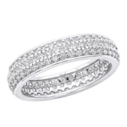 14K White Gold Round Diamond Eternity Ring 1.57ct