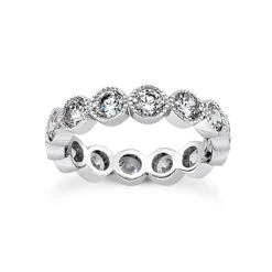 14K White Gold Round Diamond Eternity Ring 2.10ct