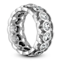 14K White Gold Round Diamond Eternity Ring 2.25ct -Jewelry Sales Store 14k gold round diamond eternity ring 225ct p 24896 back white 20220426