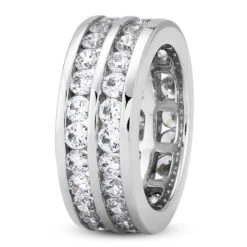 14K White Gold Round Diamond Eternity Ring 3.08ct -Jewelry Sales Store 14k gold round diamond eternity ring 308ct p 24895 back white 20220426