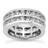 14K White Gold Round Diamond Eternity Ring 3.08ct