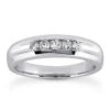 14K White Gold Round Diamond Men's Wedding Ring 0.35ct