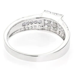 14K White Gold Round Princess Cut Diamond Ring 1.25ct Wedding Band -Jewelry Sales Store 14k gold round princess cut diamond ring 130ct p 6675 backwh