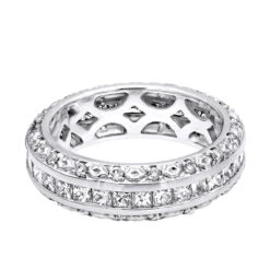 14K White Gold Round Princess Diamond Eternity Band 1.95ct -Jewelry Sales Store 14k gold round princess diamond eternity band 195ct p 6290 backwh