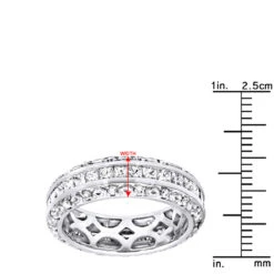 14K White Gold Round Princess Diamond Eternity Band 1.95ct -Jewelry Sales Store 14k gold round princess diamond eternity band 195ct p 6290 rulerwh