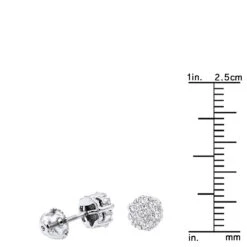 14K White Gold Round Prong Diamond Cluster Earrings 0.63ct -Jewelry Sales Store 14k gold round prong diamond cluster earrings 063ct p 5811 rulerwh 20201023