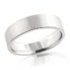 14K White Gold Satin Wedding Band For Men