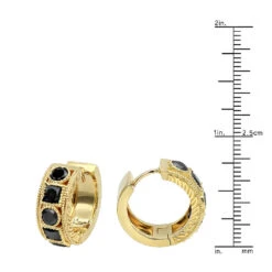 14K White Gold Single Men's Diamond Earring Unique Small Black Diamond Hoop 1.5ct -Jewelry Sales Store 14k gold single mens diamond earring unique small black diamond hoop 1 5ct ruler yellow 1