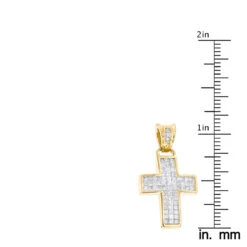 Unique 14K White Gold Small Diamond Cross Pendant 1.1ct Princess Cut Diamonds -Jewelry Sales Store 14k gold small diamond cross pendant 150ct p 40105 rulerye