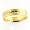Stripe Wedding Band For Men 6mm 14K Yellow Gold
