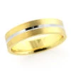 14K Yellow Gold Stripe Wedding Band For Men 6mm Wide