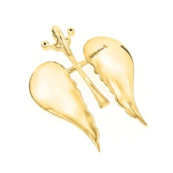 14K White/Yellow Gold Unique Angel Wings Diamond Cross Pendant With Crown 0.4ct -Jewelry Sales Store 14k gold unique angel wings diamond cross pendant with crown 05ct backye 2