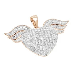 14K White Gold Unique Diamond Heart With Angels Wings Ladies Pendant 1ct 8 14K White Gold Unique Diamond Heart With Angels Wings Ladies Pendant 1ct -Jewelry Sales Store 14k gold unique diamond heart with angels wings ladies pendant 1ct ro