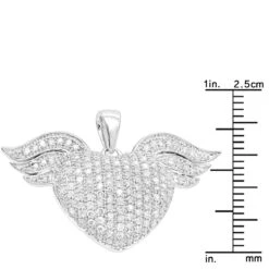 14K White Gold Unique Diamond Heart With Angels Wings Ladies Pendant 1ct 11 14K White Gold Unique Diamond Heart With Angels Wings Ladies Pendant 1ct -Jewelry Sales Store 14k gold unique diamond heart with angels wings ladies pendant 1ct rulerwh