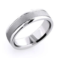 14K White Gold Urbane Men's Wedding Band