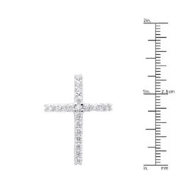 14K White Gold VS Diamond Cross Pendant For Men & Women 1.6Ct -Jewelry Sales Store 14k gold vs diamond cross pendant for men women 16ct 000798 rulerwh