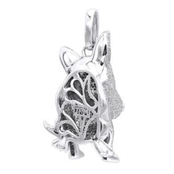 14K White Gold White Black Diamond Mini Bull Terrier Dog Pendant 3.85ct -Jewelry Sales Store 14k gold white black diamond mini bull terrier dog pendant 385ct backwh