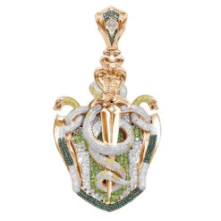 14K Gold White Blue Green Yellow Diamond Sword & Snakes Men's Pendant 18ct -Jewelry Sales Store 14k gold white blue green yellow diamond sword snakes mens pendant 18ct ro