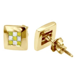 Front Page -Jewelry Sales Store 14k gold white yellow princess cut diamond earrings 47 p 6310 yellow