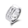 14K White Gold Wide Princess Cut Diamond Wedding Band For Men 1.5ct By Luxurman