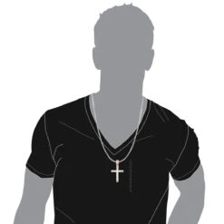 Men's 14K Rose Gold Invisible Set Princess Cut Diamond Cross Pendant 3.69ct -Jewelry Sales Store 14k invisible set diamond cross princess cut 369ct p 38720 bodro