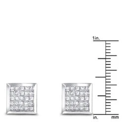 14K White Gold Invisible Set Princess Diamond Stud Earrings 0.55ct 11 14K White Gold Invisible Set Princess Diamond Stud Earrings 0.55ct -Jewelry Sales Store 14k invisible set princess diamond stud earrings 060ct p 6163 rulerwh