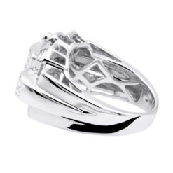 14K White Gold Men's Designer Diamond Ring Princess Round 2.16ct -Jewelry Sales Store 14k mens designer diamond ring princess round 216ct p 6340 backwh