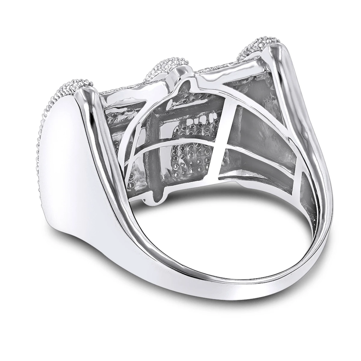 14K White Gold Men's Genuine Diamond Ring 1.20ct 4 14K White Gold Men's Genuine Diamond Ring 1.20ct - Image 4