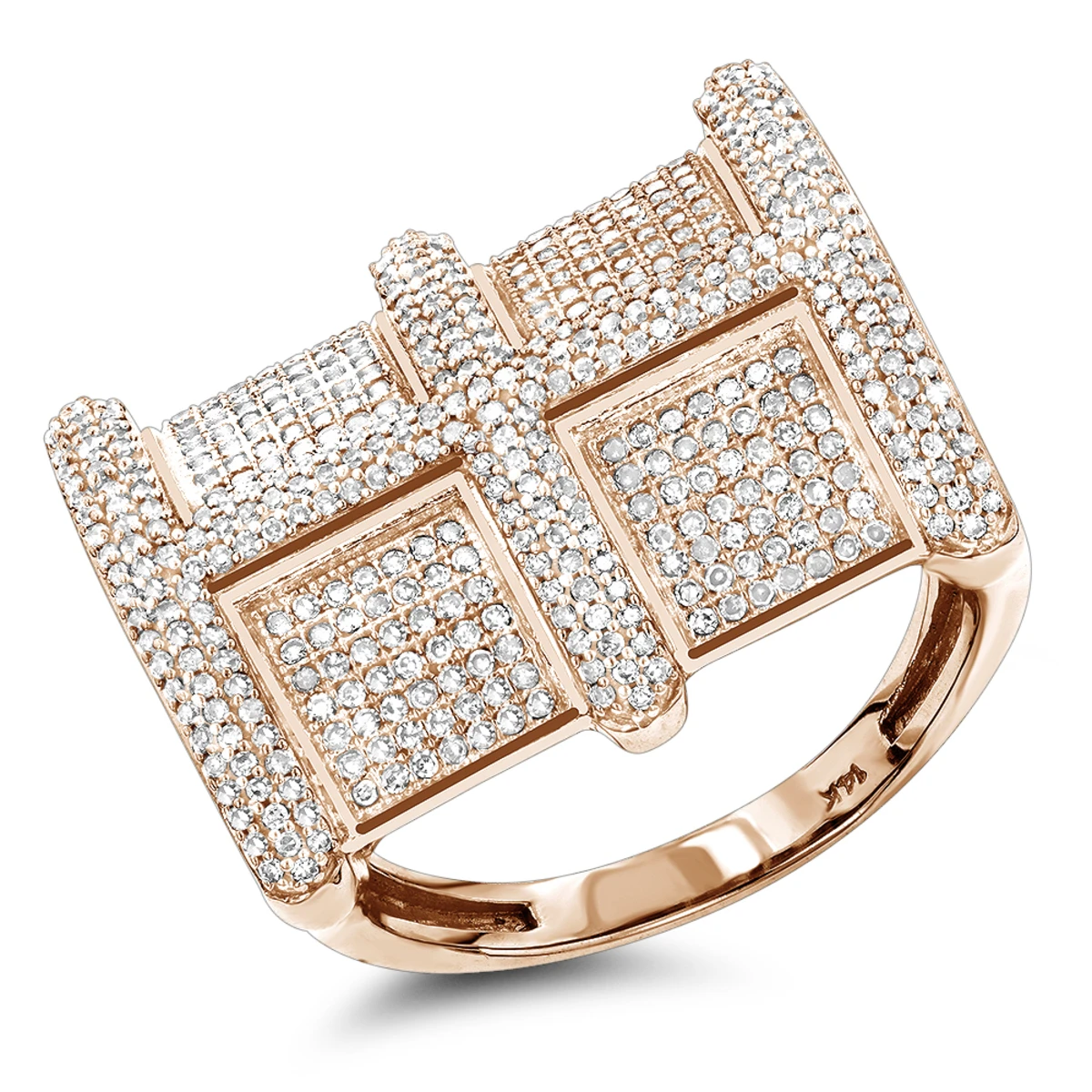 14K White Gold Men's Genuine Diamond Ring 1.20ct 3 14K White Gold Men's Genuine Diamond Ring 1.20ct - Image 3