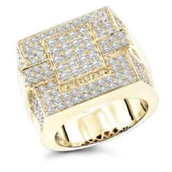 14K White Gold Men's Pave Diamond Ring 4 Carats Of Diamonds -Jewelry Sales Store 14k mens pave diamond ring 610ct p 40394 ye