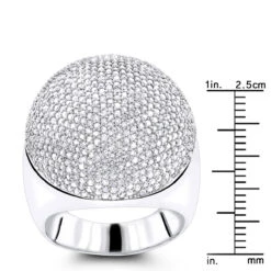 14K White Gold Pave Diamond Dome Ring 2.2ct -Jewelry Sales Store 14k pave diamond dome ring 259ct p 42946 rulerwh
