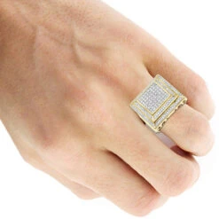 14K White Gold Pave Men's Diamond Ring 2ct -Jewelry Sales Store 14k pave mens diamond ring 233ct p 22363 bodye