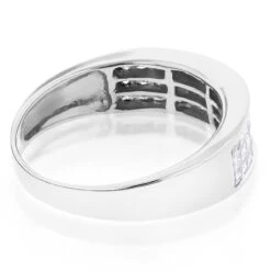 14K Yellow Gold Princess Cut Diamond Wedding Band Invisible Set Ring 1.25ct -Jewelry Sales Store 14k princess cut diamond wedding band 136ct p 38035 backwh