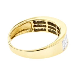 14K Yellow Gold Princess Cut Diamond Wedding Band Invisible Set Ring 1.25ct -Jewelry Sales Store 14k princess cut diamond wedding band 136ct p 38035 backye