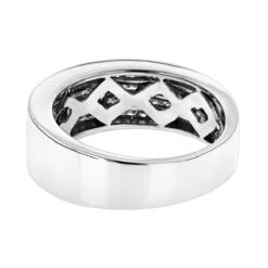 14K White Gold Princess Cut Invisible Diamond Wedding Band 1.84ct -Jewelry Sales Store 14k princess cut invisible diamond wedding band 184 p 22383 backwh